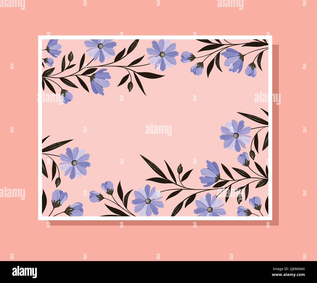 card with purple flowers Stock Vector Image & Art - Alamy