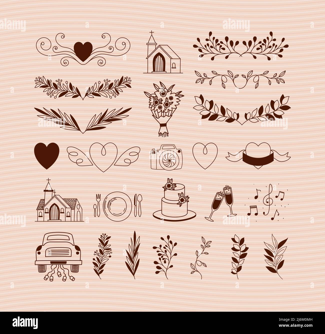 wedding items set Stock Vector Image &amp; Art - Alamy