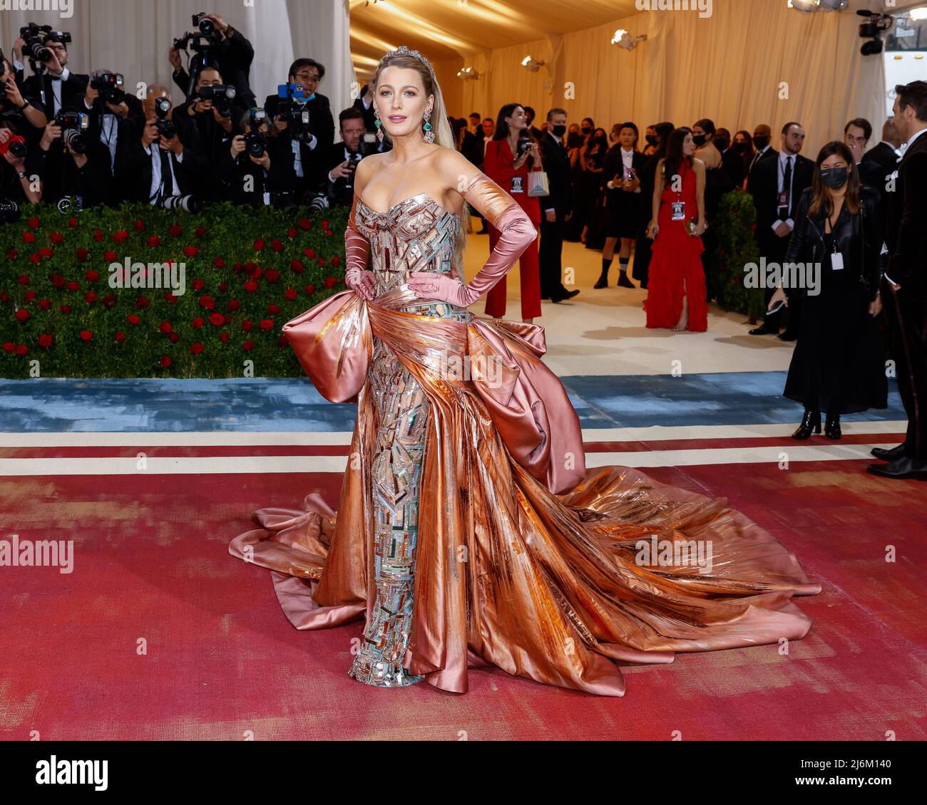 Blake Lively arrives on the red carpet for The Met Gala at The Metropolitan Museum of Art celebrating the Costume Institute opening of 'In America: An Anthology of Fashion' in New York City on Monday, May 2, 2022.       Photo by John Angelillo/UPI Stock Photo