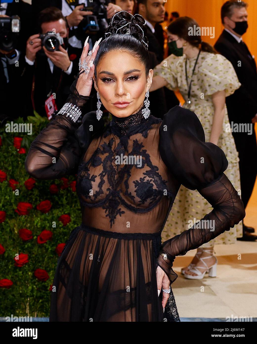 Vanessa Hudgens arrives on the red carpet for The Met Gala at The Metropolitan Museum of Art celebrating the Costume Institute opening of 'In America: An Anthology of Fashion' in New York City on Monday, May 2, 2022.       Photo by John Angelillo/UPI Stock Photo