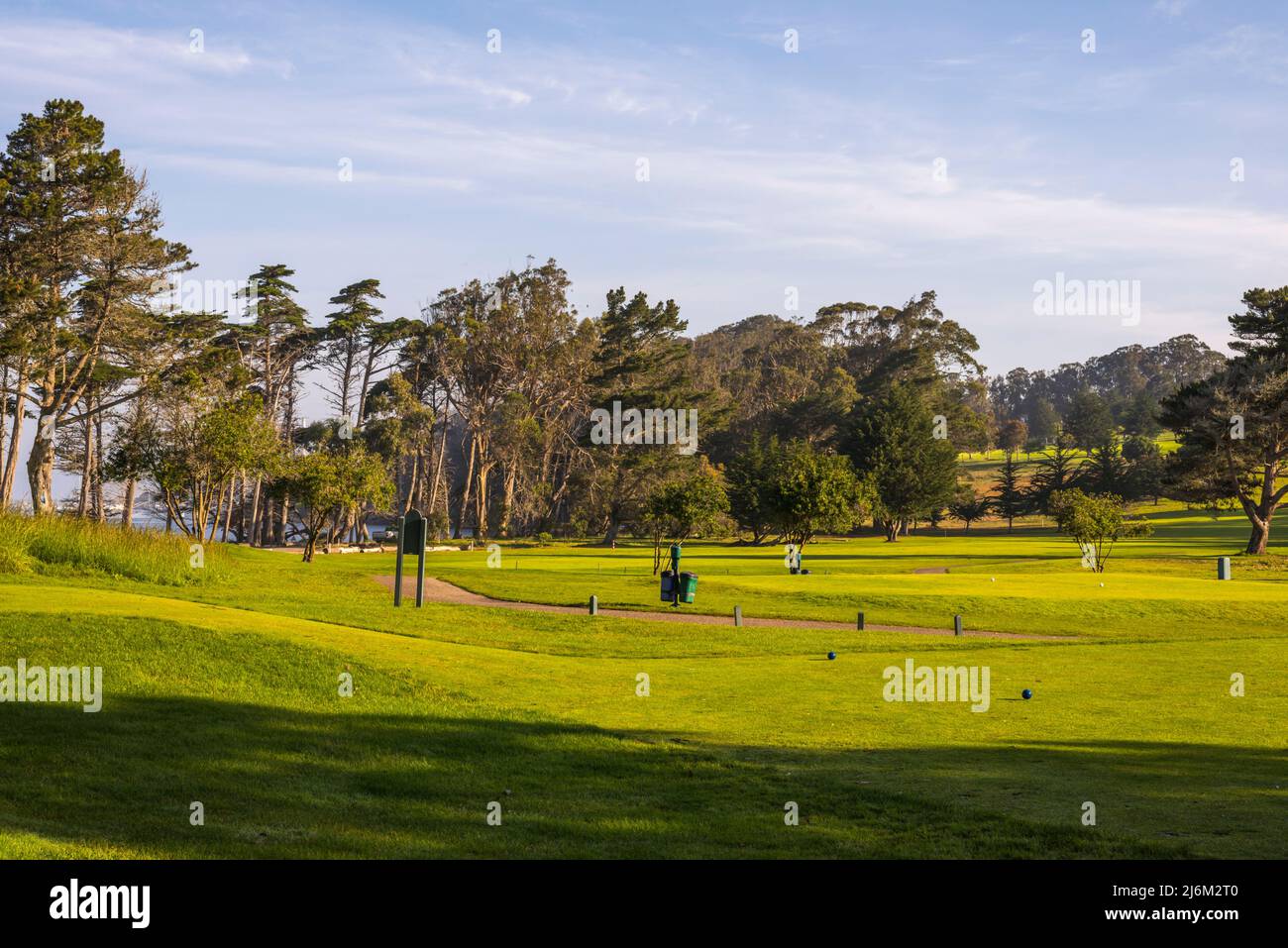 Morro Bay Golf Course on an April morning. Morro Bay, California, USA. Stock Photo