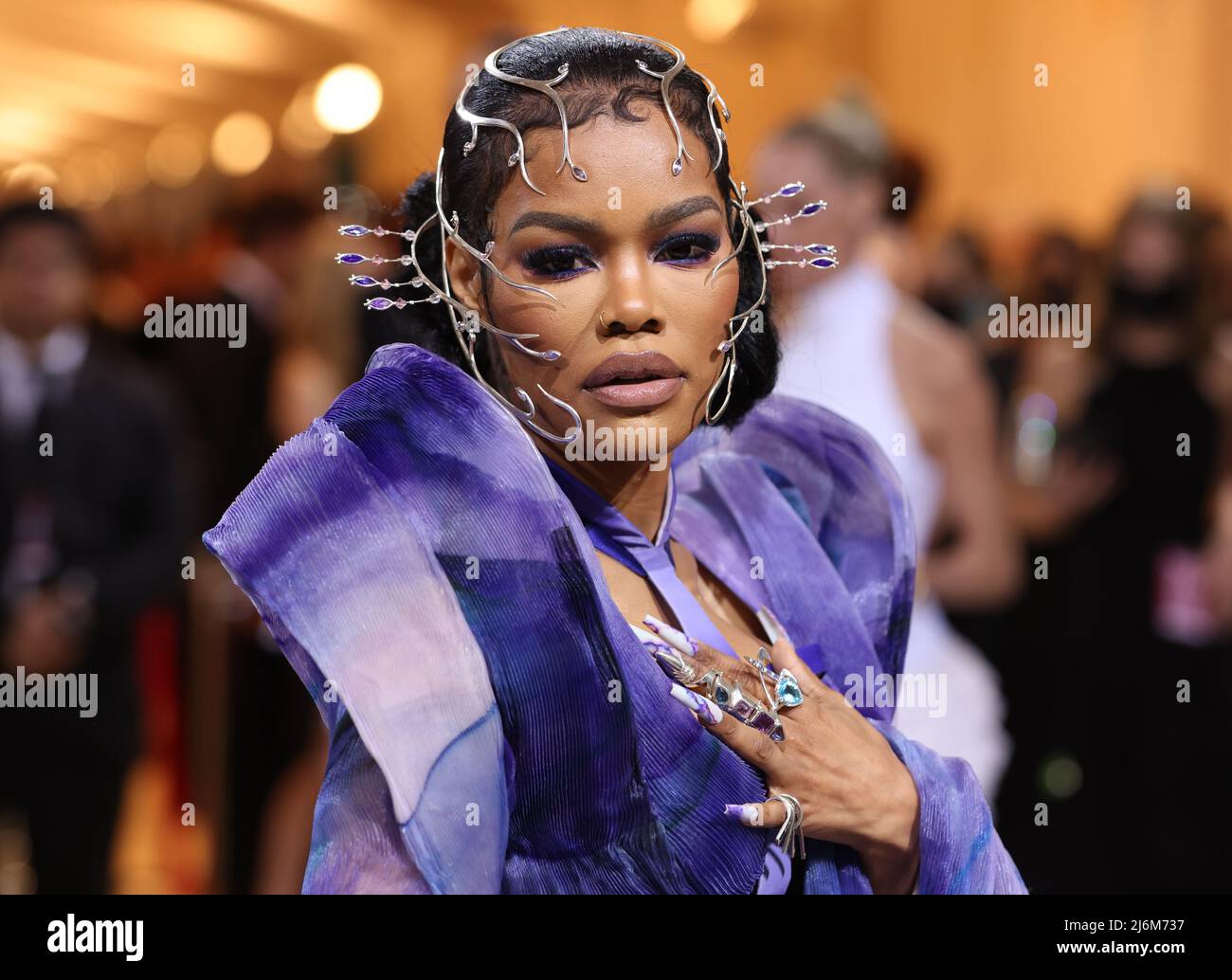 Teyana Taylor arrives at the In America An Anthology of Fashion themed