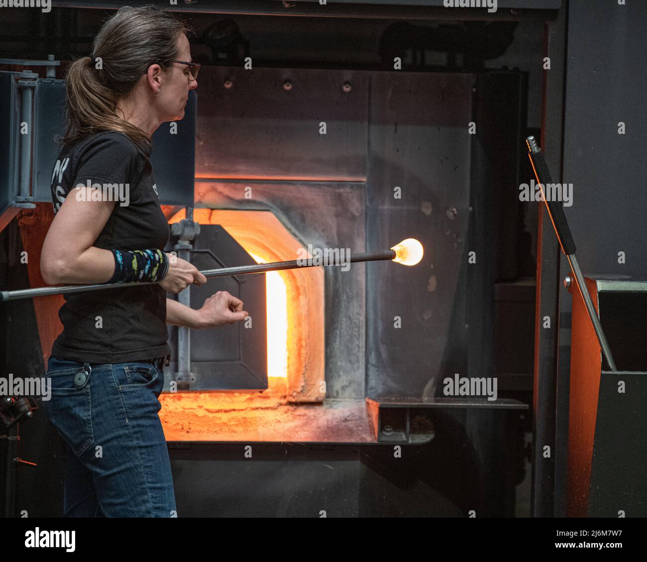 Glass blowing - a glass kiln furnace - glory hole - used in making