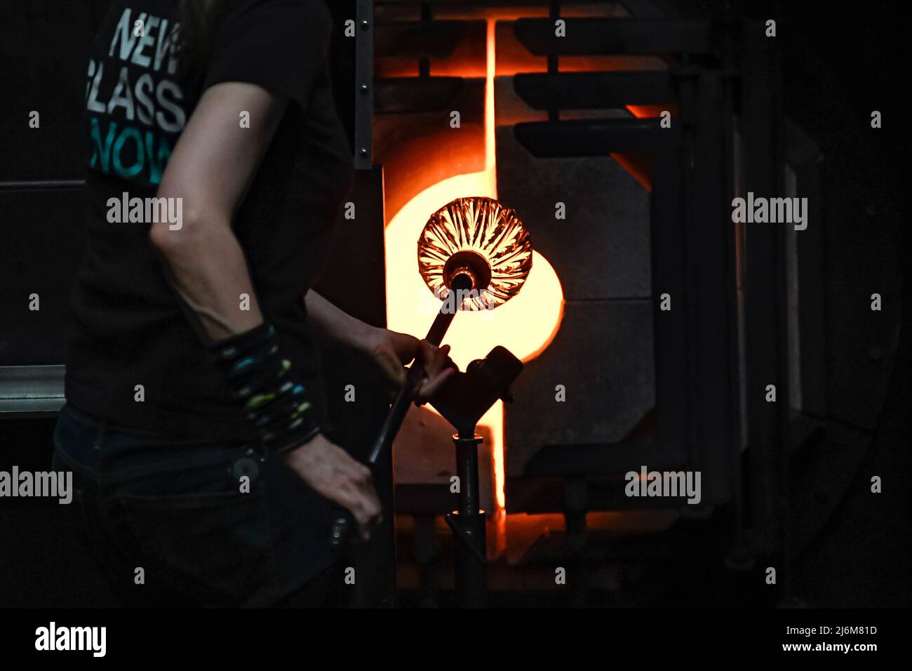 Glass blowing a glass kiln furnace glory hole used in making