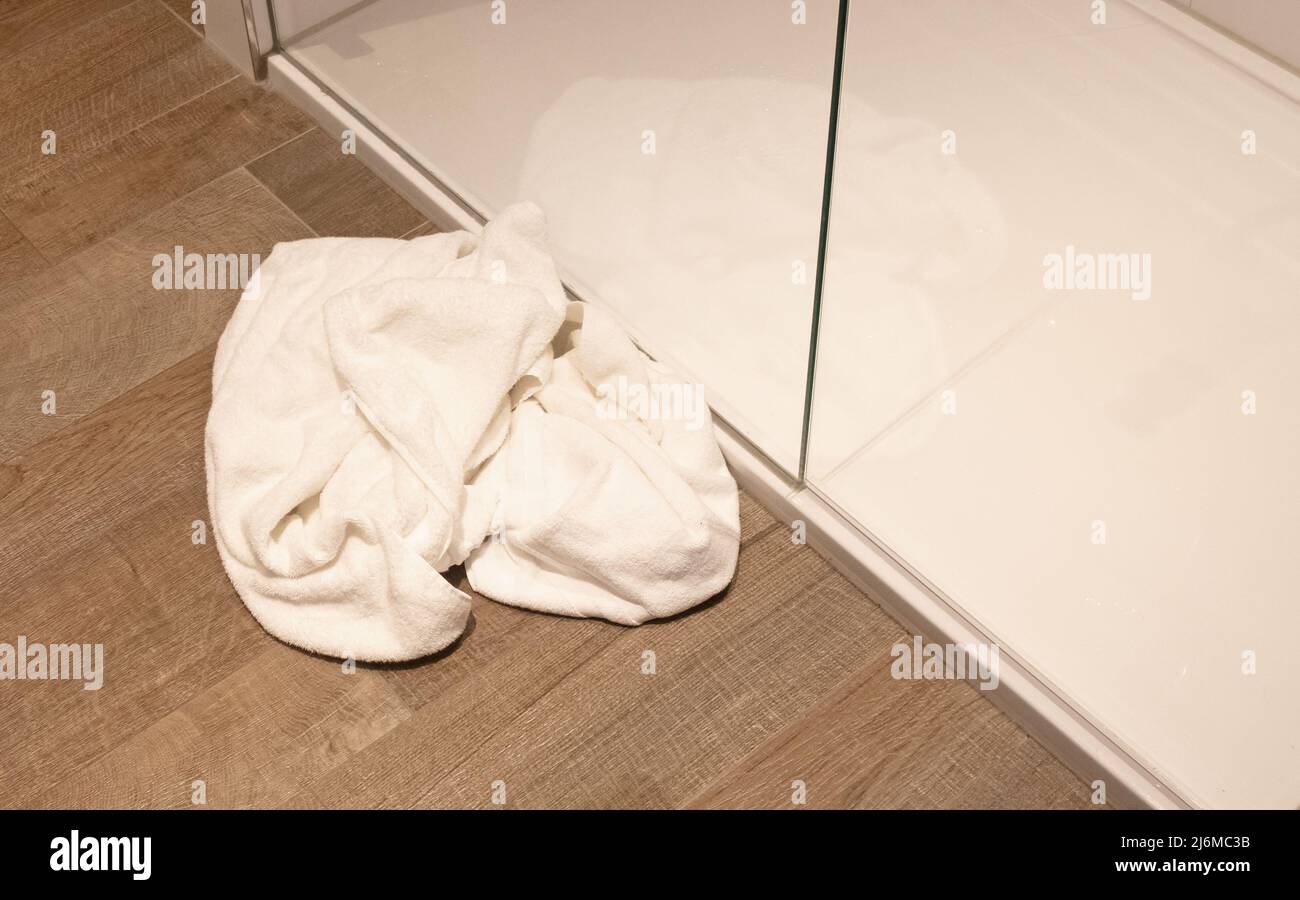 Towel on online bathroom floor