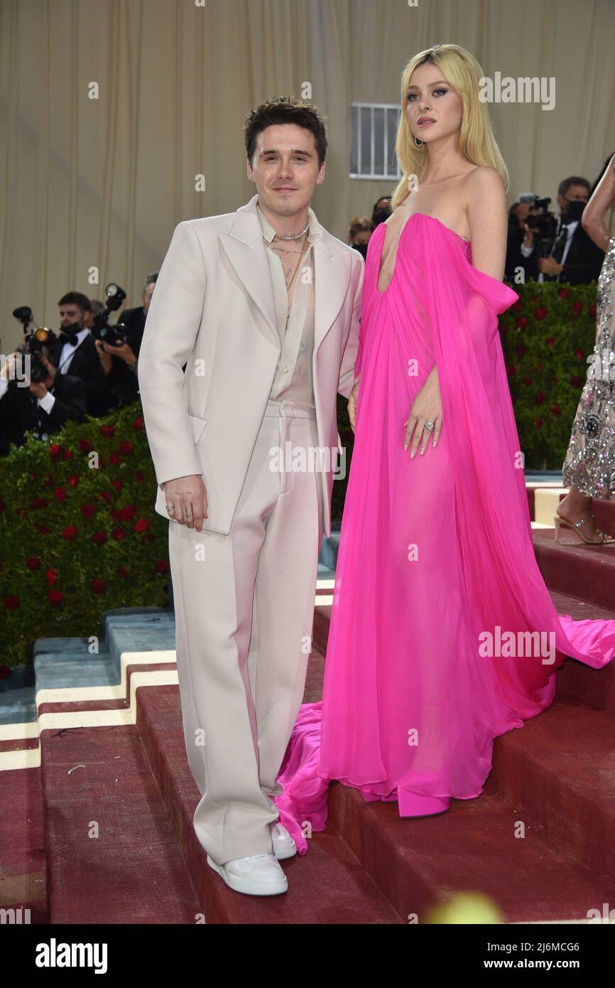 New York, USA. 02nd May, 2022. Brooklyn Beckham wearing Valentino while  walking on the red carpet at the 2022 Metropolitan Museum of Art Costume  Institute Gala celebrating the opening of the exhibition