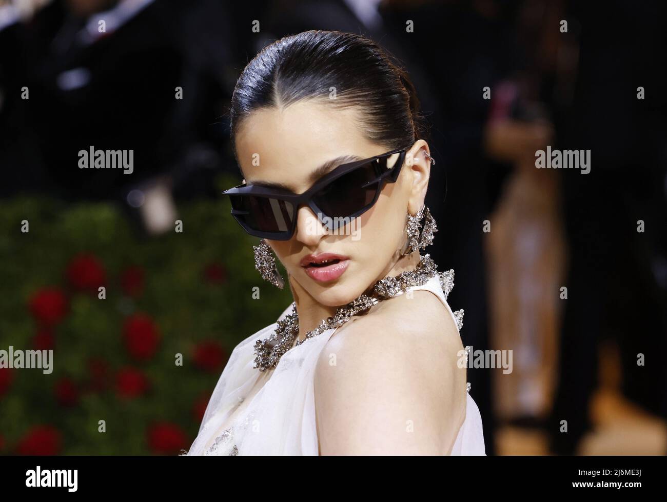 New York, United States. 03rd May, 2022. Rosal'a arrives on the red carpet for The Met Gala at The Metropolitan Museum of Art celebrating the Costume Institute opening of 'In America: An Anthology of Fashion' in New York City on Monday, May 2, 2022. Photo by John Angelillo/UPI Credit: UPI/Alamy Live News Stock Photo