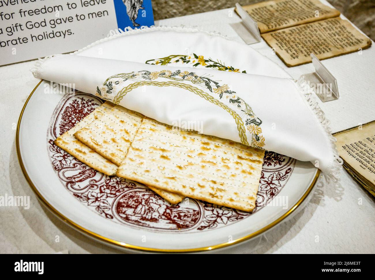 Italy Emilia Romagna Bertinoro: Interfaith Museum:  Pecach dish Stock Photo