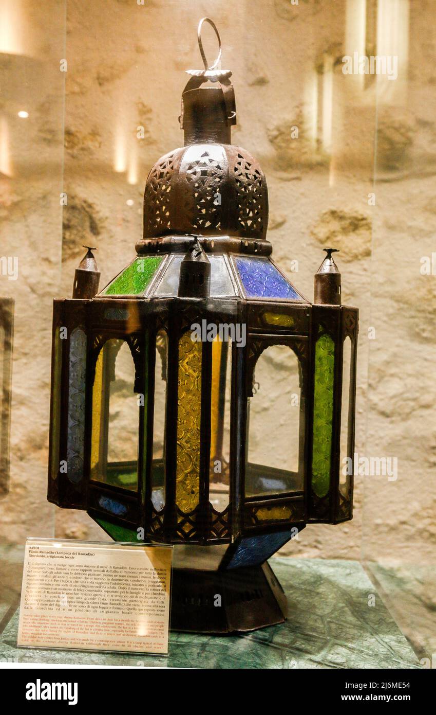 Italy Emilia Romagna Bertinoro: Interfaith Museum: Ramadam Jordan lamp Stock Photo