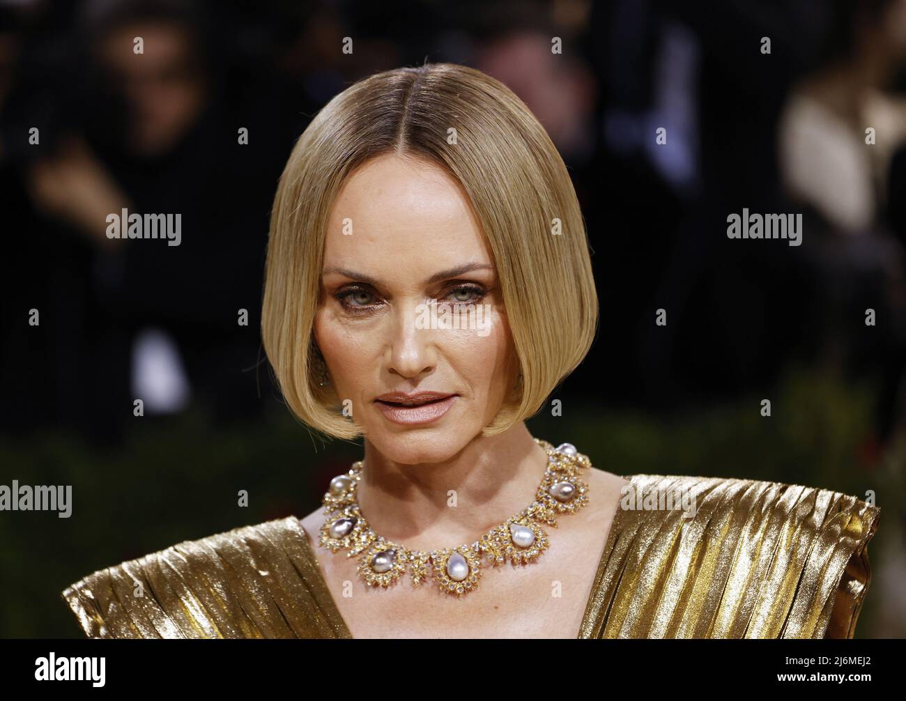 New York, United States. 03rd May, 2022. Amber Valletta arrives on the red carpet for The Met Gala at The Metropolitan Museum of Art celebrating the Costume Institute opening of 'In America: An Anthology of Fashion' in New York City on Monday, May 2, 2022. Photo by John Angelillo/UPI Credit: UPI/Alamy Live News Stock Photo
