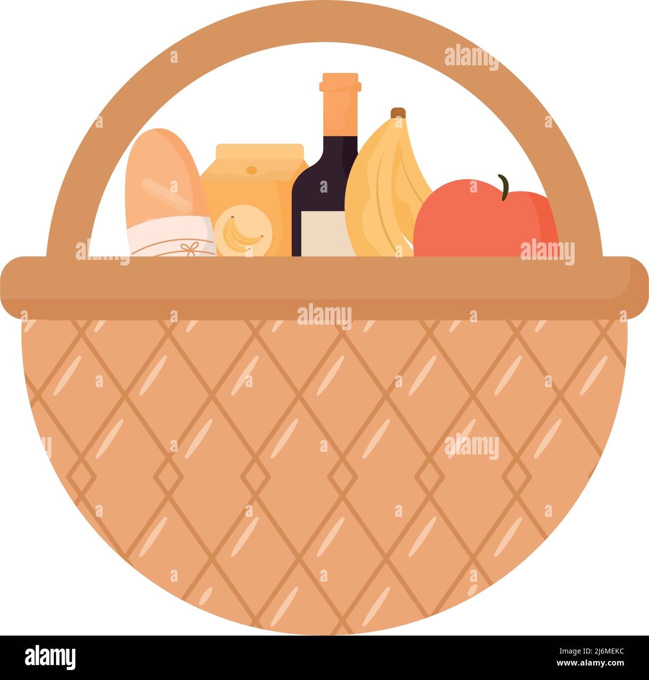 picnic basket illustration Stock Vector Image & Art - Alamy