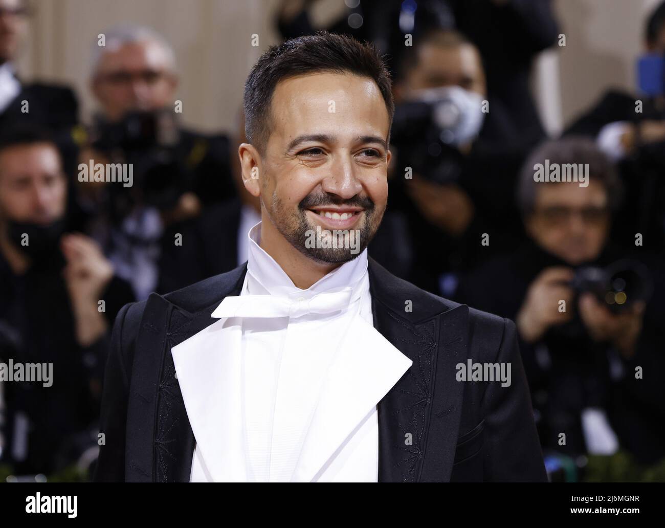 New York, United States. 03rd May, 2022. Lin-Manuel Miranda arrives on the red carpet for The Met Gala at The Metropolitan Museum of Art celebrating the Costume Institute opening of 'In America: An Anthology of Fashion' in New York City on Monday, May 2, 2022. Photo by John Angelillo/UPI Credit: UPI/Alamy Live News Stock Photo