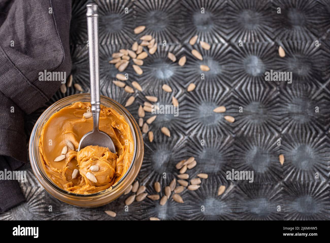 Sunflower butter or sunbutter. Hypoallergenic spread Stock Photo Alamy