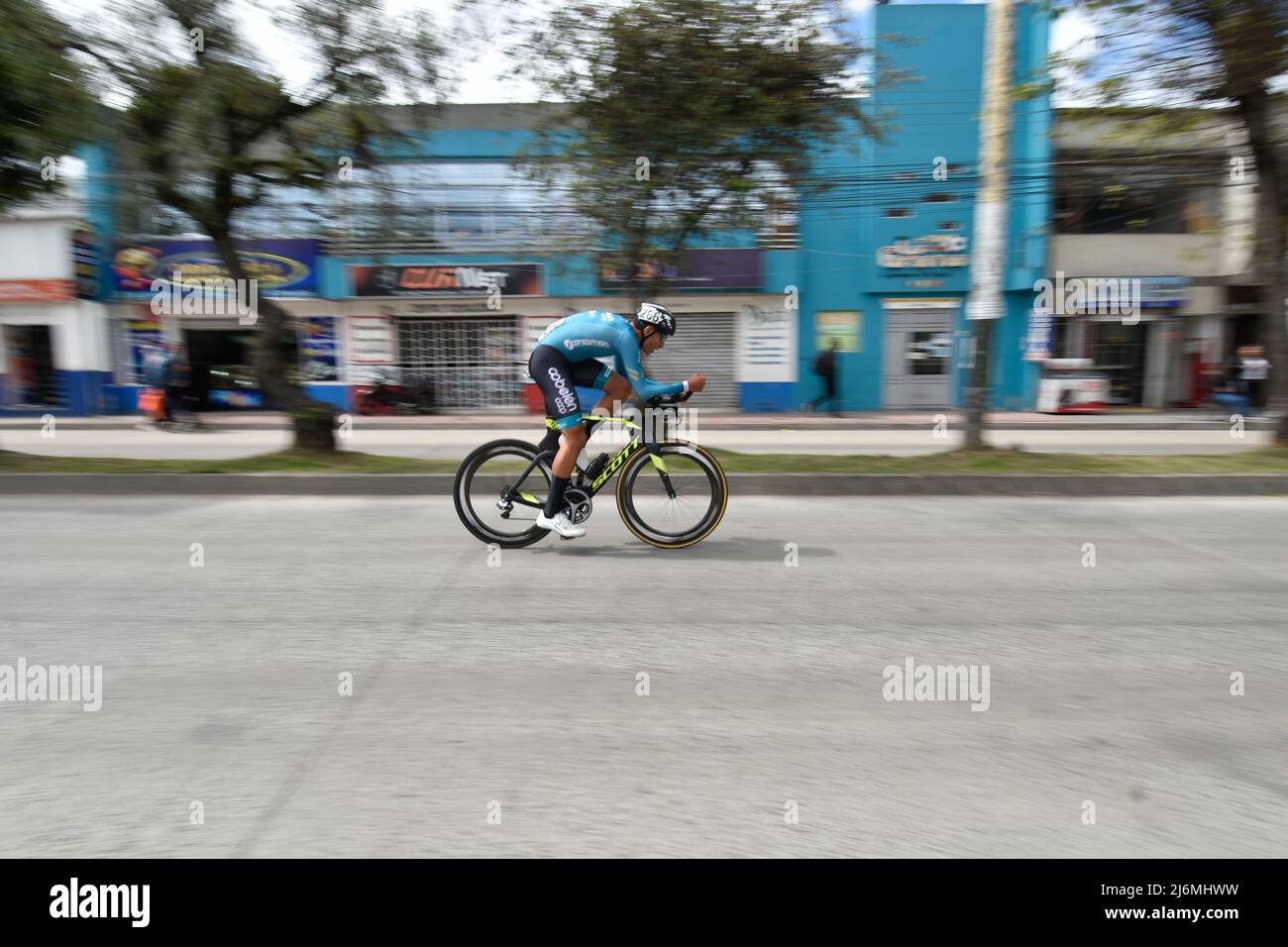 Pasto, Colombia. 02nd May, 2022. Participants compete during the 2022 Vuelta de la Juventud cycling race in Pasto, Colombia on May 2, 2022. Photo by: Camilo Erasso/Long Visual Press Credit: Long Visual Press/Alamy Live News Stock Photo