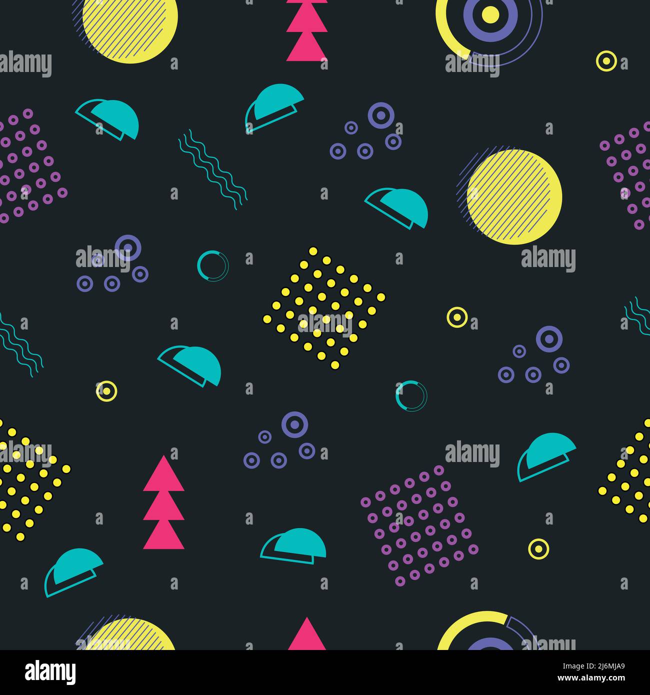 Memphis seamless pattern of geometric shapes for tissue and postcards ...