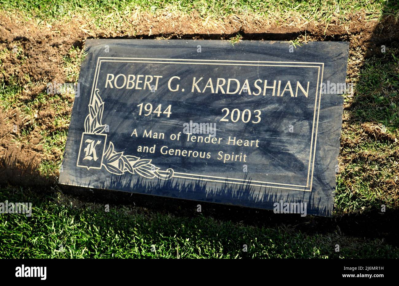 Inglewood, California, USA 29th April 2022 Robert Kardashian's Grave at