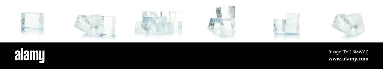 Set of ice cubes isolated on white background Stock Photo - Alamy