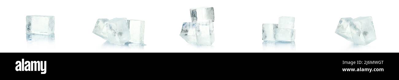 Set of ice cubes isolated on white background Stock Photo - Alamy