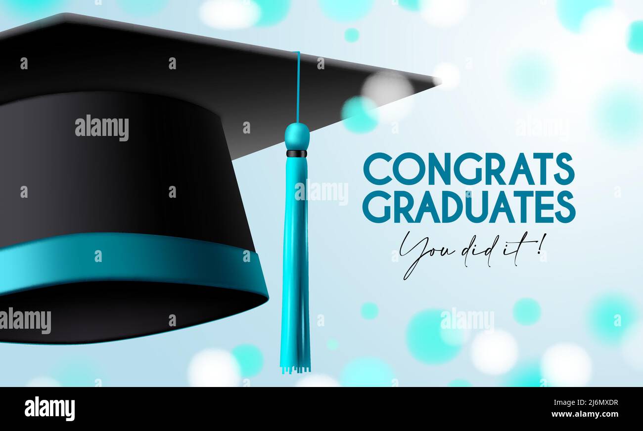 Graduation messages vector design. Congrats graduates text with 3d ...