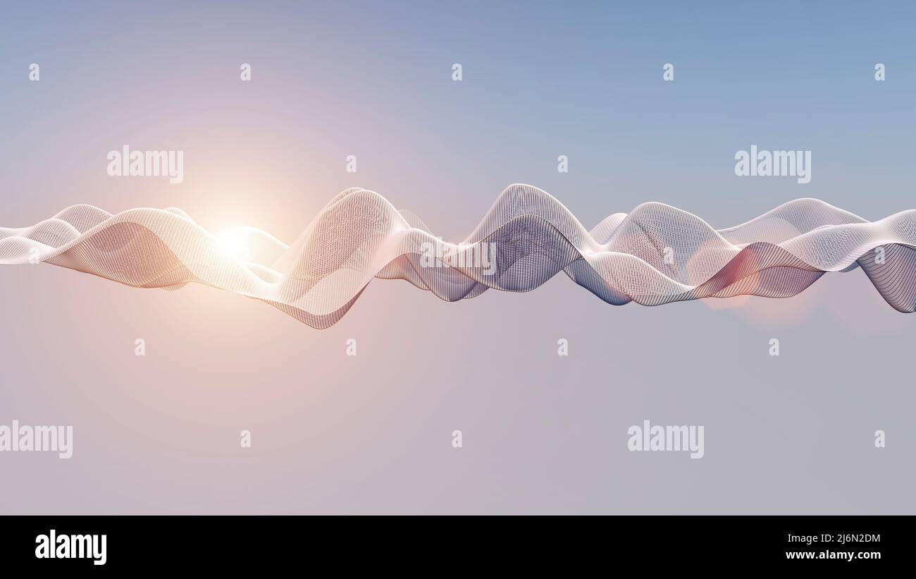 3d data abstract background. Technology digital light wave lines on ...