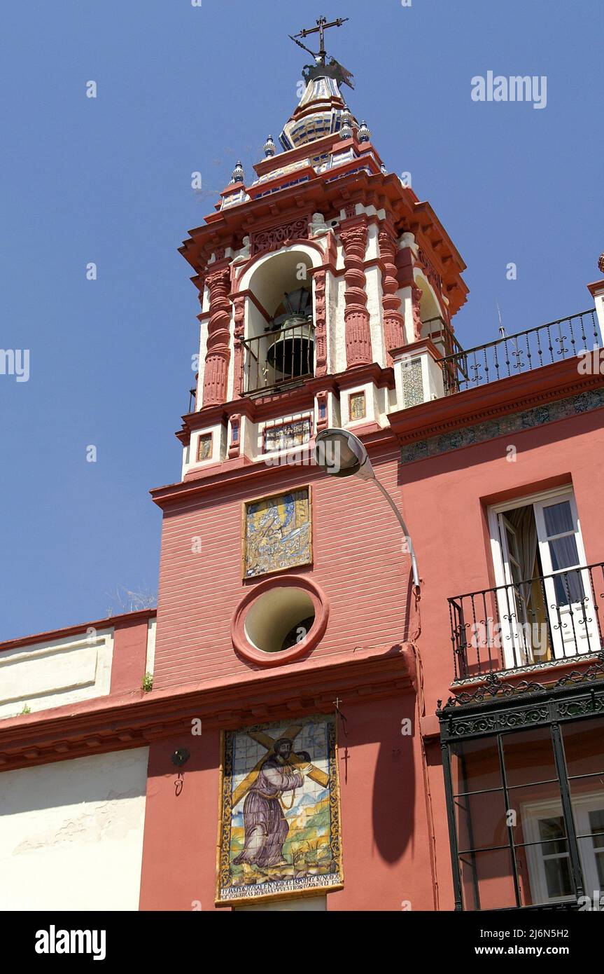 Seville (Spain). Iglesia Ntra. Sra. de la O in the typical neighborhood ...