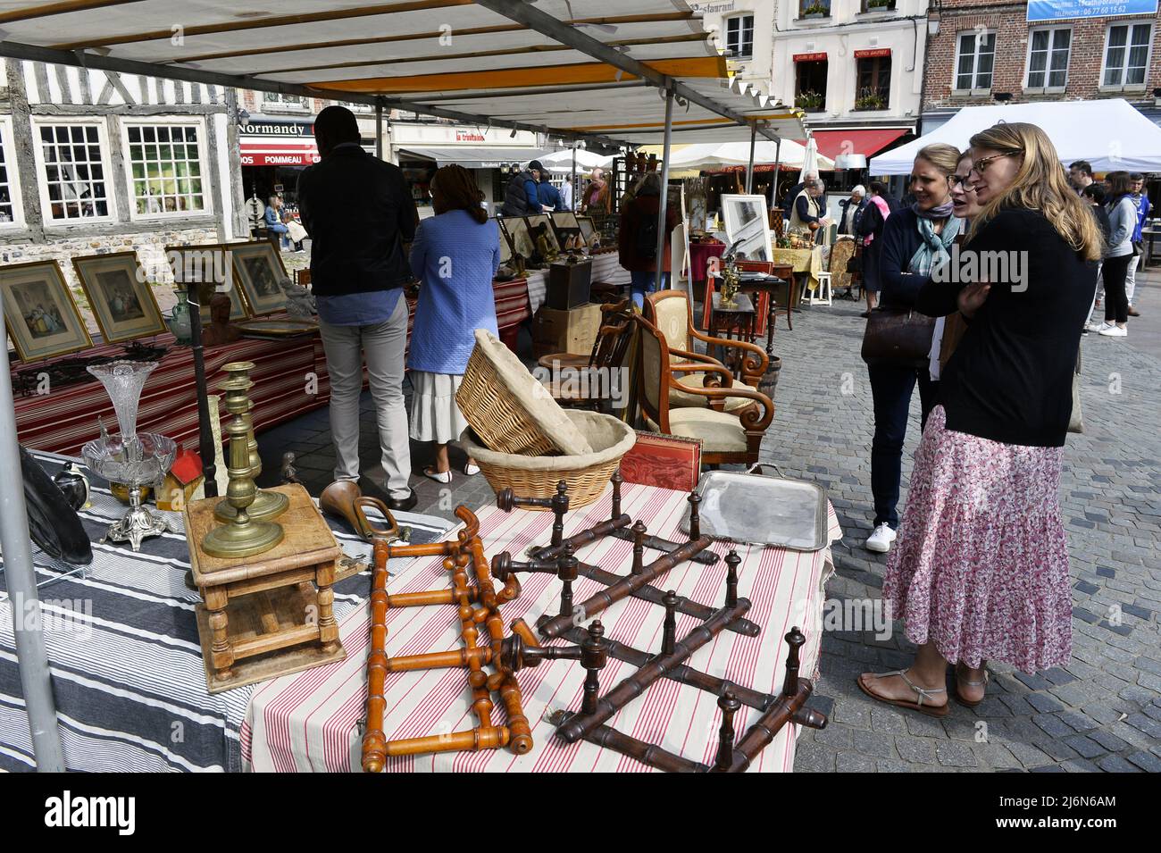 Flea Market in Honfleur Calvados Normandy France Stock Photo Alamy