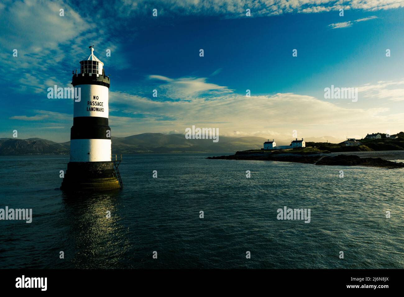 Trwyn Du Lighthouse, Anglesey Stock Photo