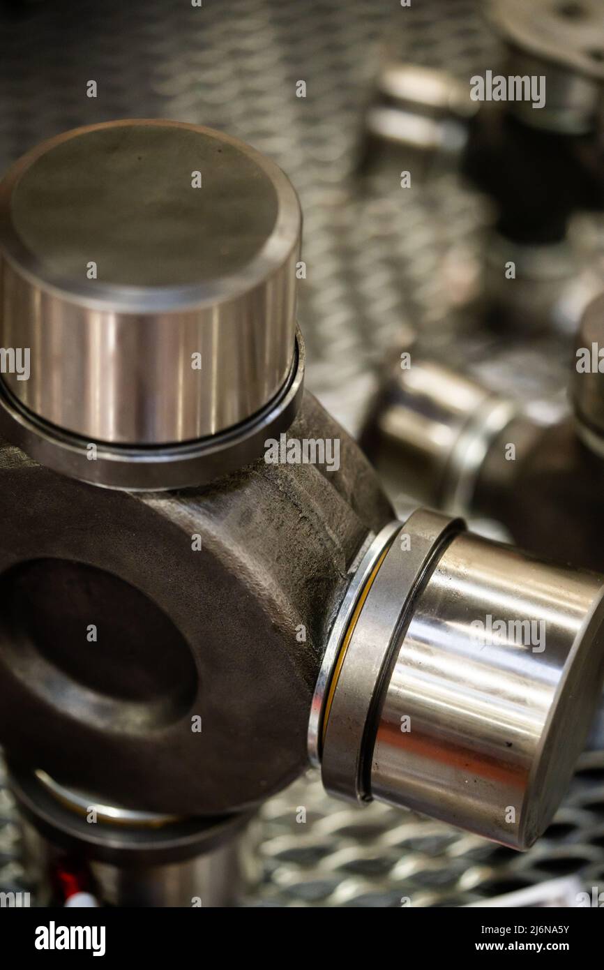 Cross of the cardan drive shaft, part of the car's transmission Stock