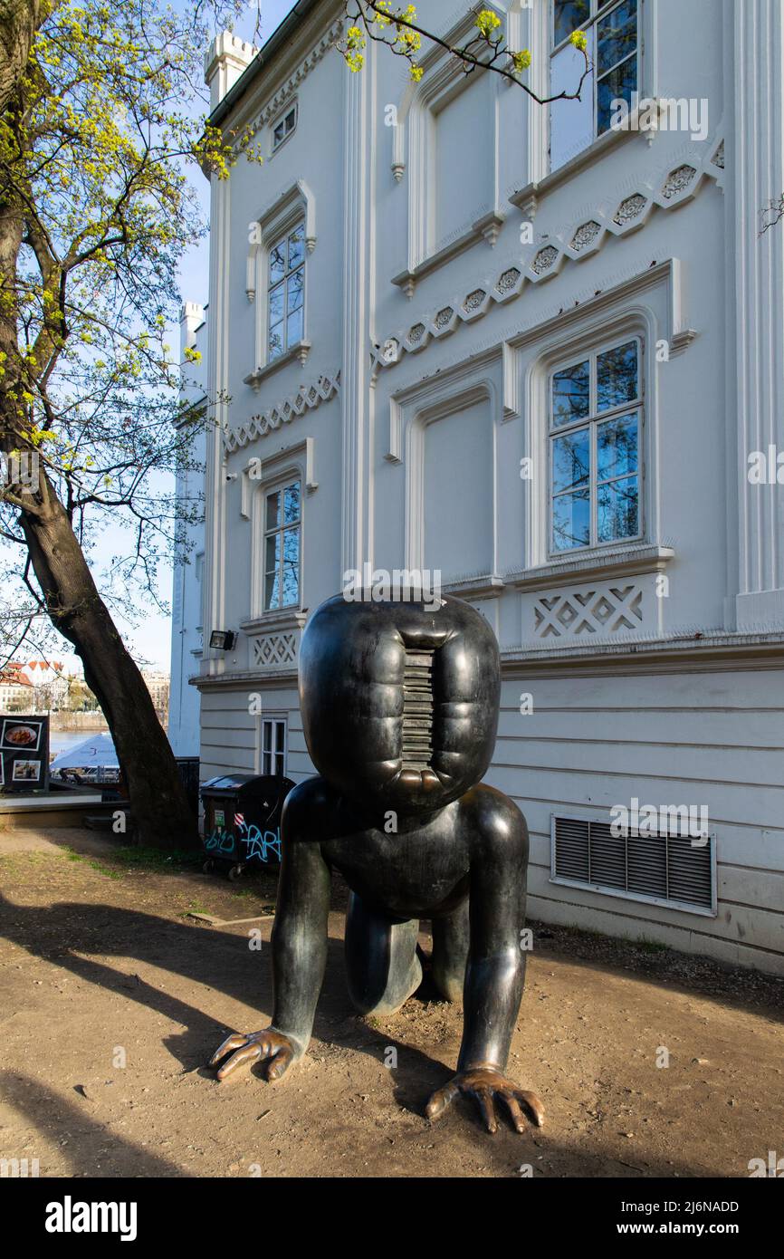 Baby statue by David Cerny, Mala Strana, Prague Stock Photo