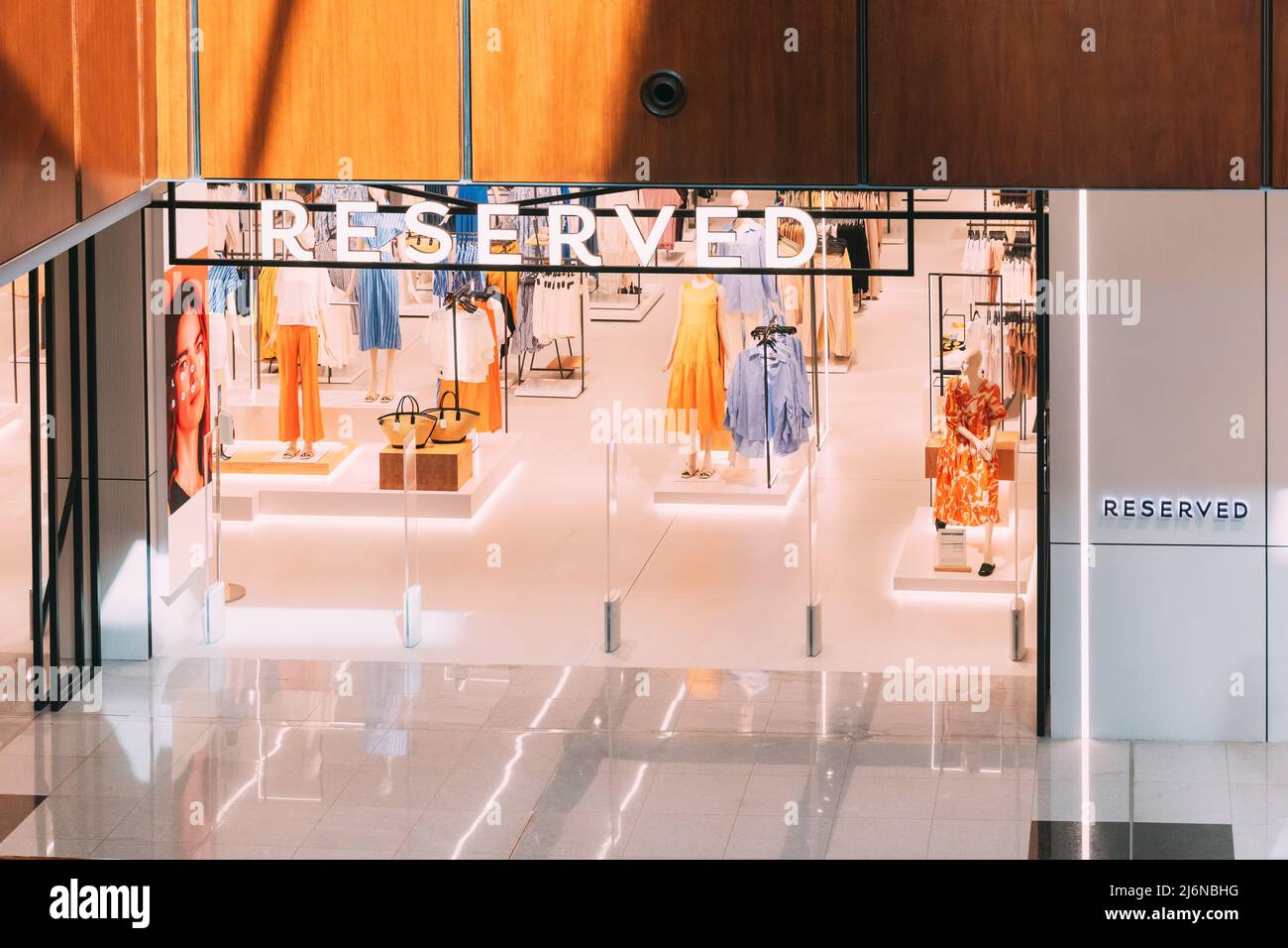 Dubai, UAE, United Arab Emirates May 22, 2021 View of Reserved store in Dubai mall shopping