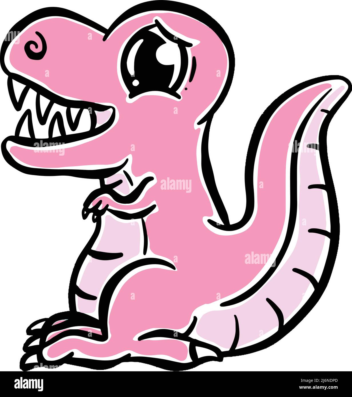 Cute Cartoon Dinosaur Illustration for Children Looking Happy Vector ...