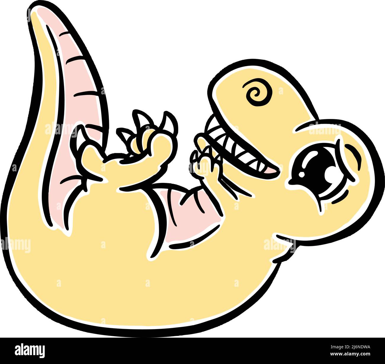 Cute Cartoon Dinosaur Illustration for Children Looking Happy Vector ...