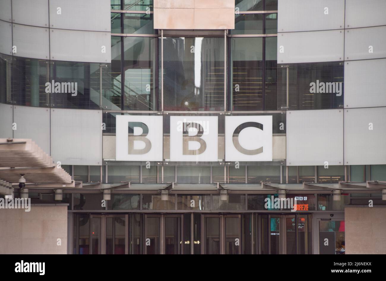 London, UK. 2nd May 2022. Exterior view of Broadcasting House, BBC ...