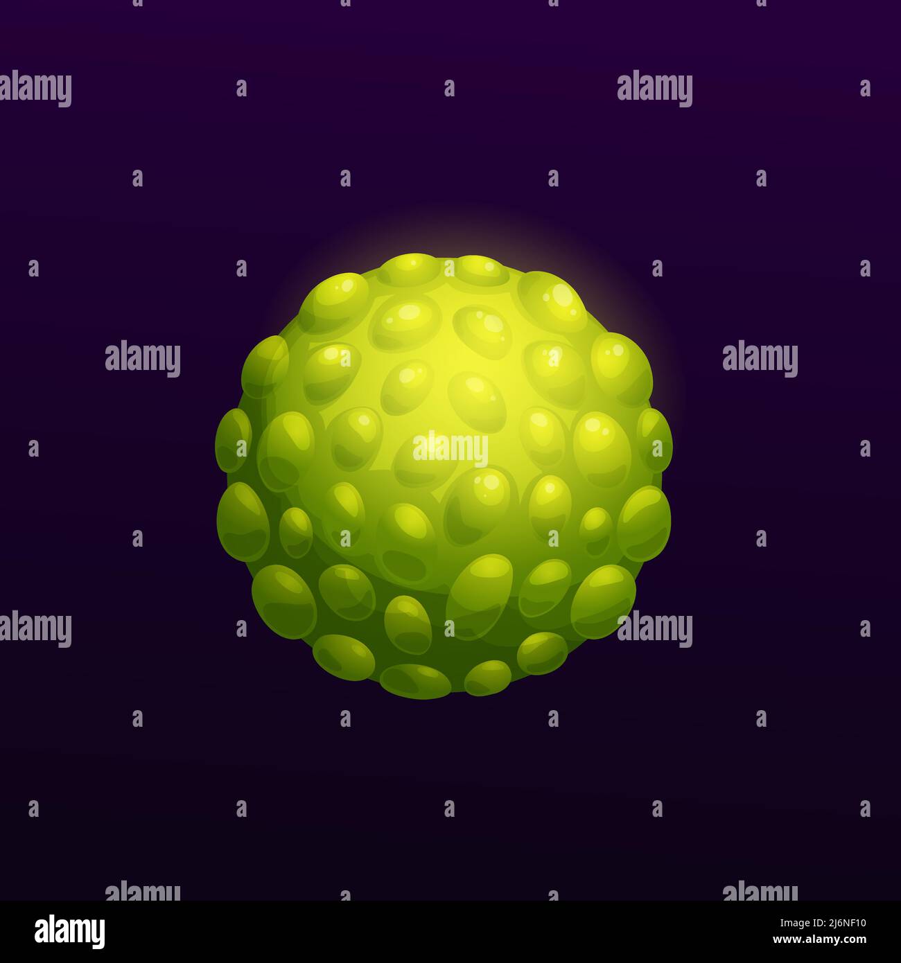 Galaxy planet with green outgrowth, space and fantasy galaxy world ...