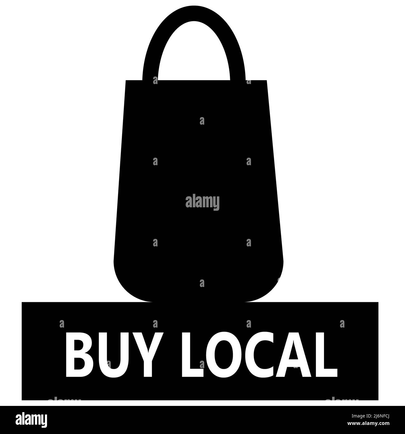 Buy local icon white background. support small business sticker. flat style. Stock Photo