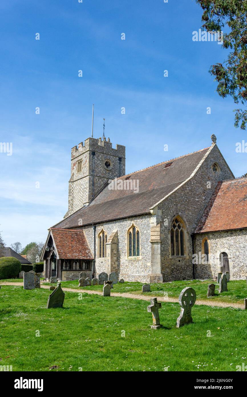 St Nicholas Church, Longparish, Hampshire, England, United Kingdom Stock Photo