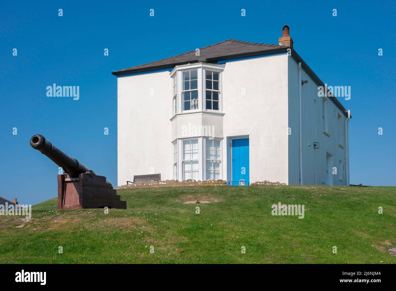Old Coastguard's House Tenby, view in summer of The Old Coastguard's House sited on Castle Hill in the town of Tenby, Pembrokeshire, Wales, UK Stock Photo