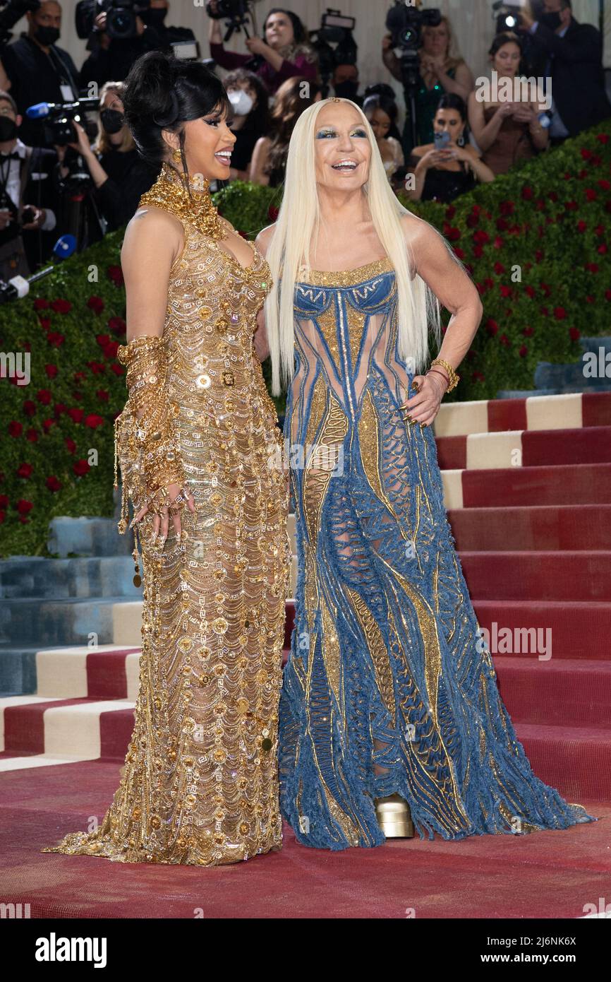 Cardi B and Donatella Versace attend The 2022 Met Gala Celebrating "In