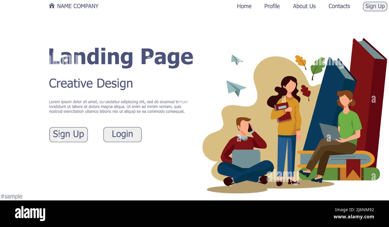 Concept design concept online school landing page website - Vector ...