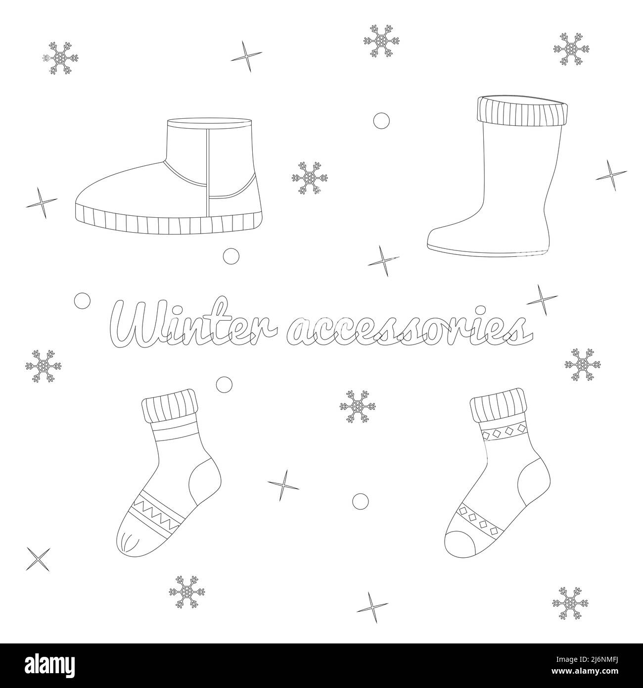 Beautiful winter clothing set, great design for any purposes. Flat