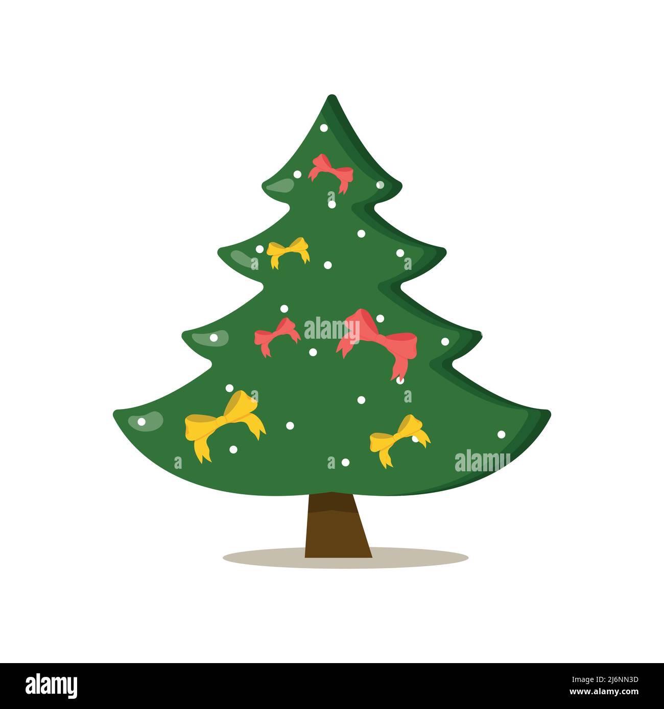 Christmas tree with tree ball and tree toy. Flat vector illustration ...