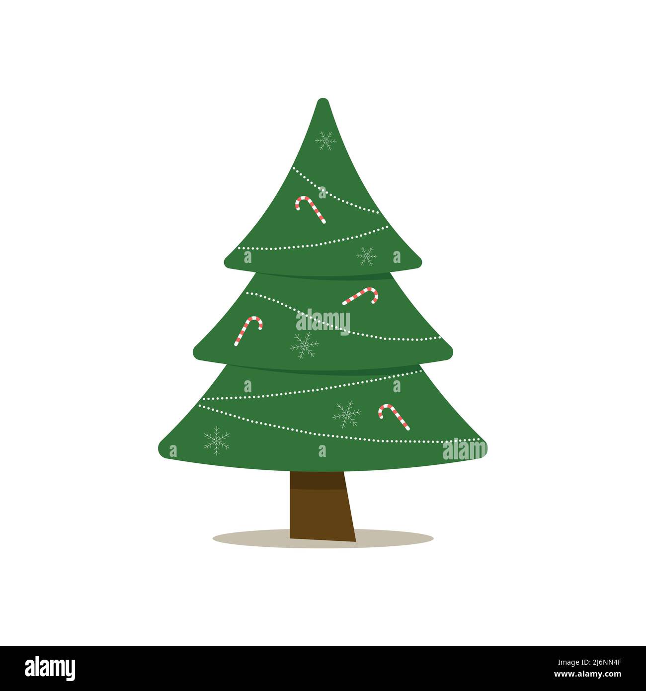 Christmas tree with tree ball and tree toy. Flat vector illustration ...