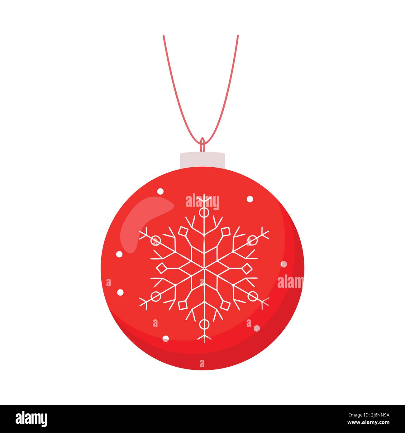 Cute christmas tree ball. Flat vector illustration Stock Vector Image ...
