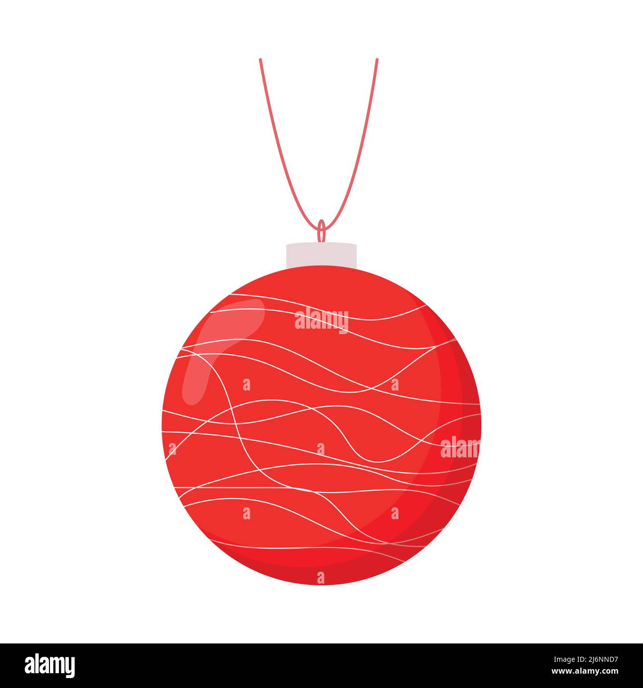 Cute christmas tree ball. Flat vector illustration Stock Vector Image ...