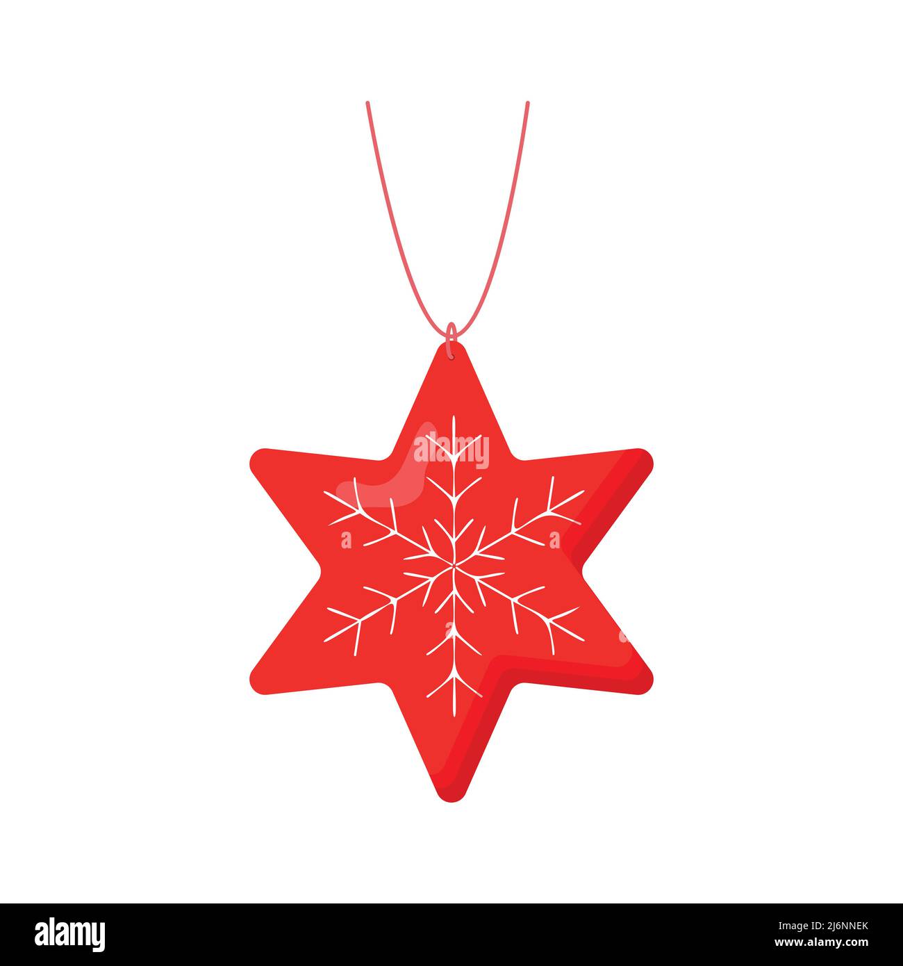 Cute christmas tree ball. Flat vector illustration Stock Vector Image ...