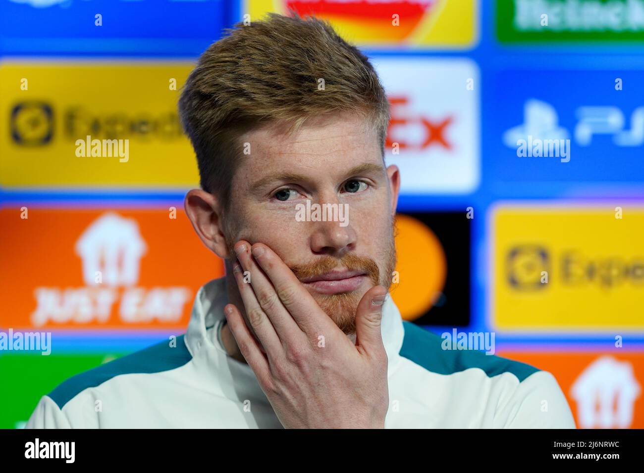 Manchester City's Kevin De Bruyne during a press conference at the City  Football Academy, Manchester. Picture date: Tuesday May 3, 2022 Stock Photo  - Alamy