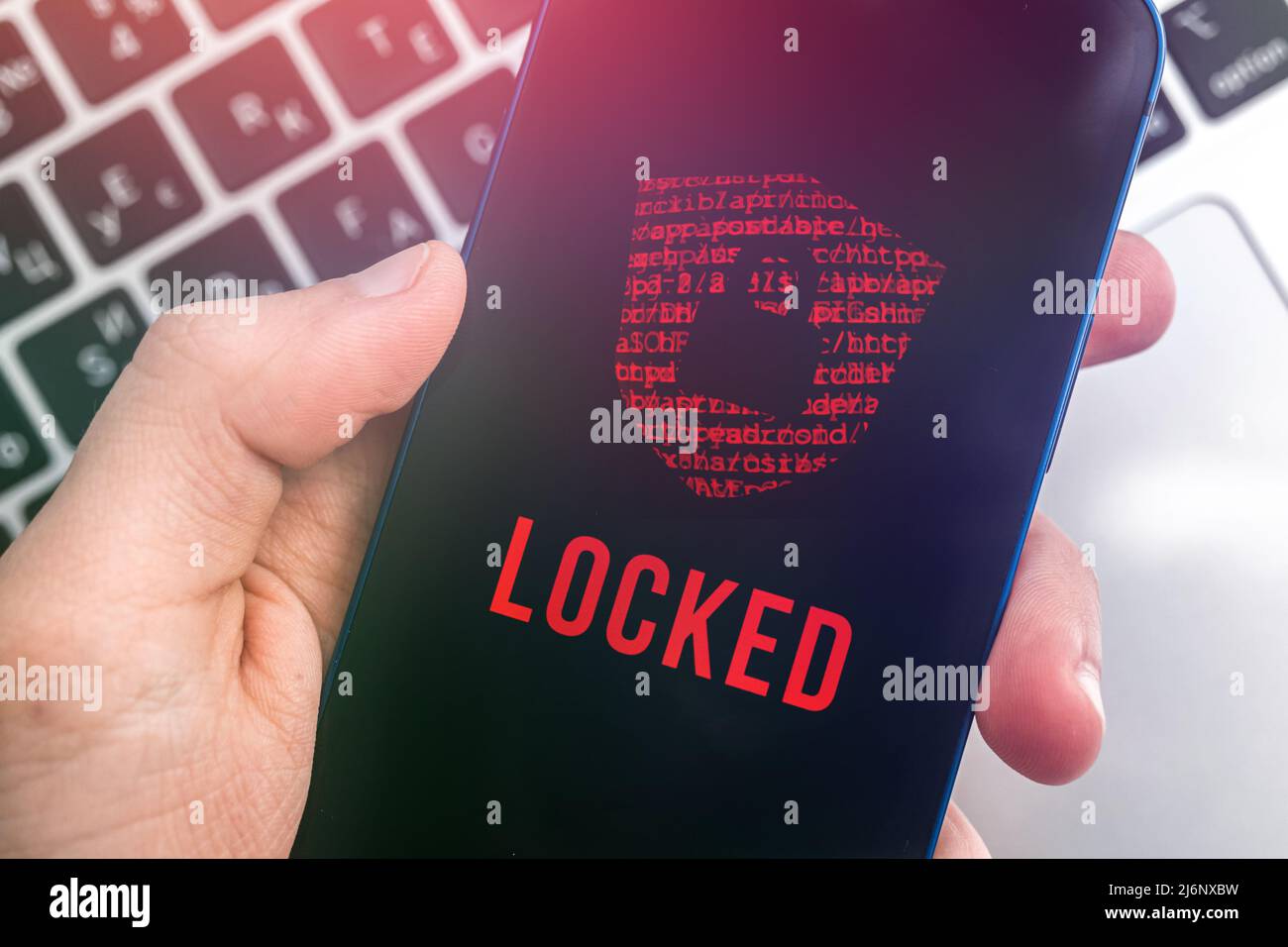 Cybersecurity, mobile data protection, privacy and security concept background. Modern technology Stock Photo