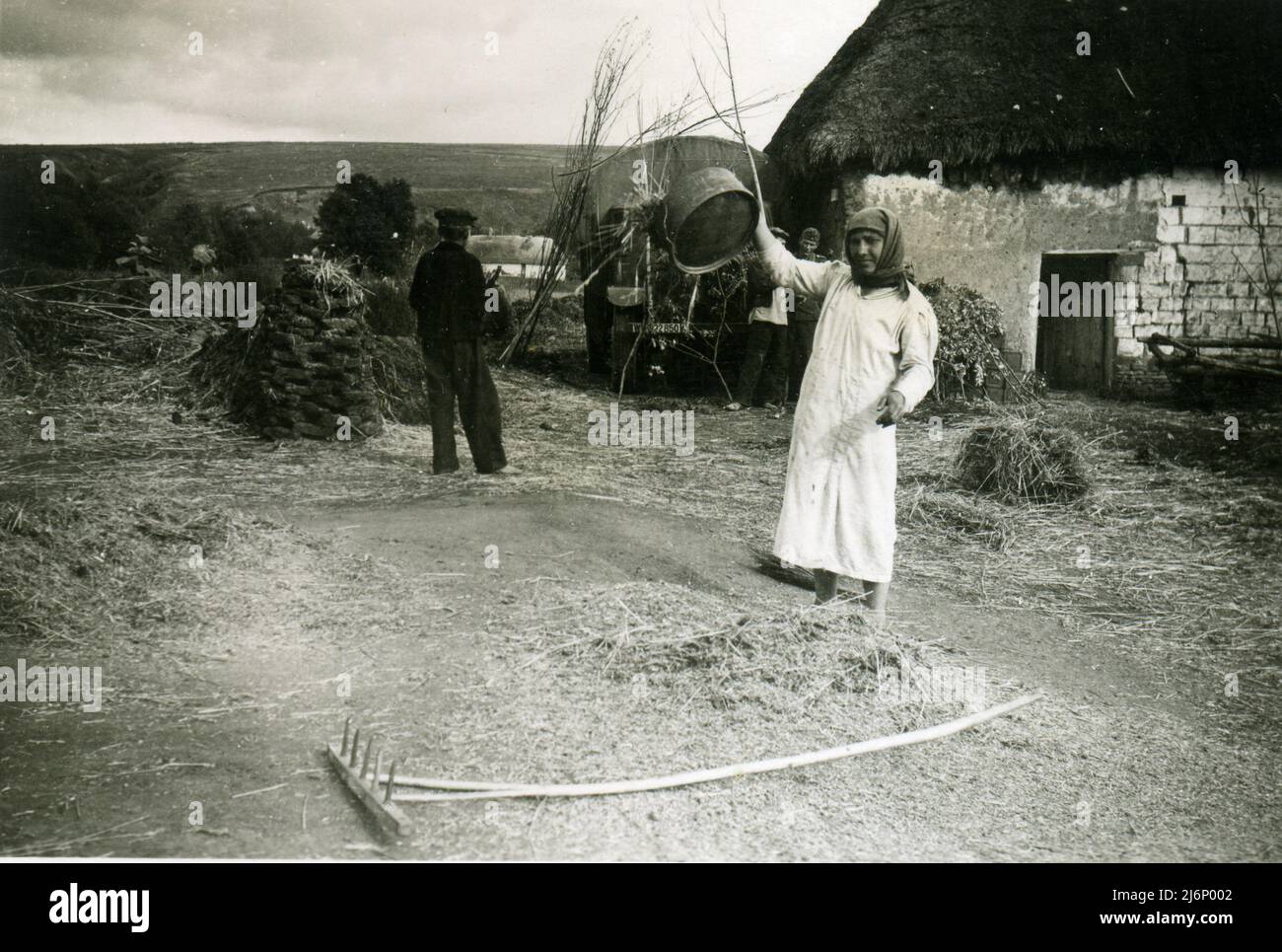 WWII WW2 german soldiers invades URSS - 13 august 1942, wehrmacht - Operation Barbarossa - Voronezh Russia - russian people Stock Photo