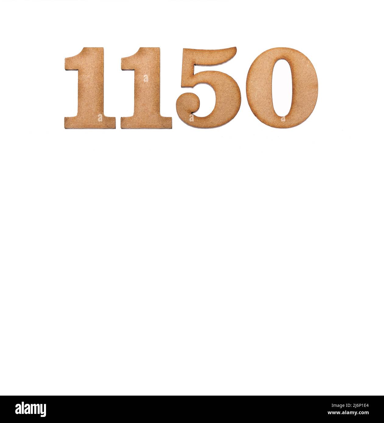 Number 1150 - Piece of wood isolated on white background Stock Photo ...