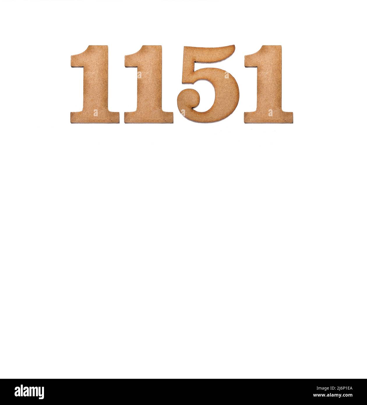 Number 1151 in wood, isolated on white background Stock Photo - Alamy